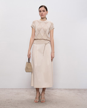 Peserico Бежевый топ в геометрический узор S99162F079333A