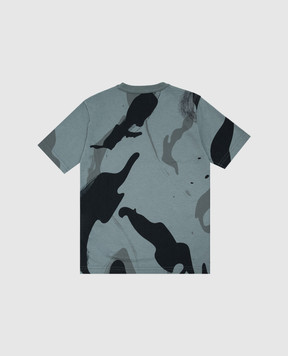 Stone Island Детская голубая футболка в камуфляжном принте L2S162100004S050814