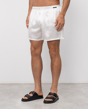 Dolce&Gabbana Трусы-боксеры из шелка цвета айвори M3A12TON0EC