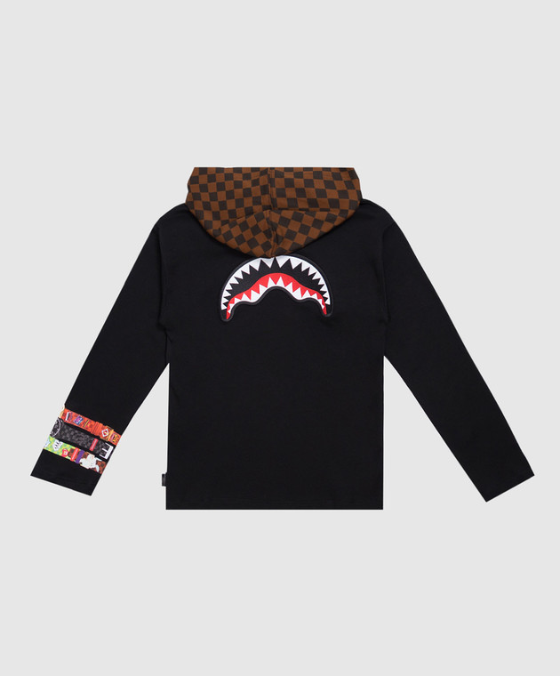 Sprayground Детский черный лонгслив What Time is It? с капюшоном SPY1538 изображение 2