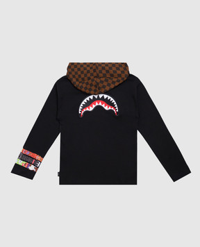 Sprayground Детский черный лонгслив What Time is It? с капюшоном SPY1538