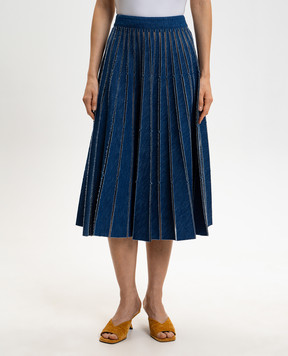 Twinset Синяя джинсовая юбка миди 261TP2350