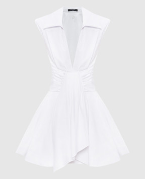 Balmain Белое платье с драпировкой GF0R5181CB09