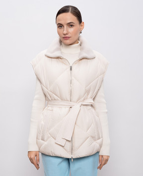 Peserico Бежевий жилет з ланцюжком моніль S03343A6980A