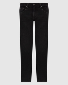 Dolce&Gabbana Черные джинсы с вышивкой логотипа GY07CZG8PJ1