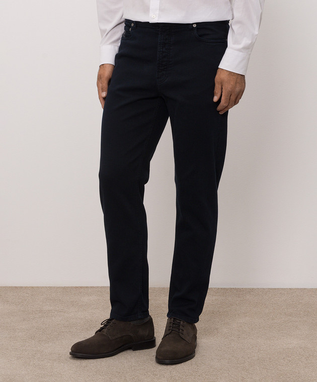 Brunello Cucinelli Синие джинсы с логотип патч M277PO2090 изображение 3