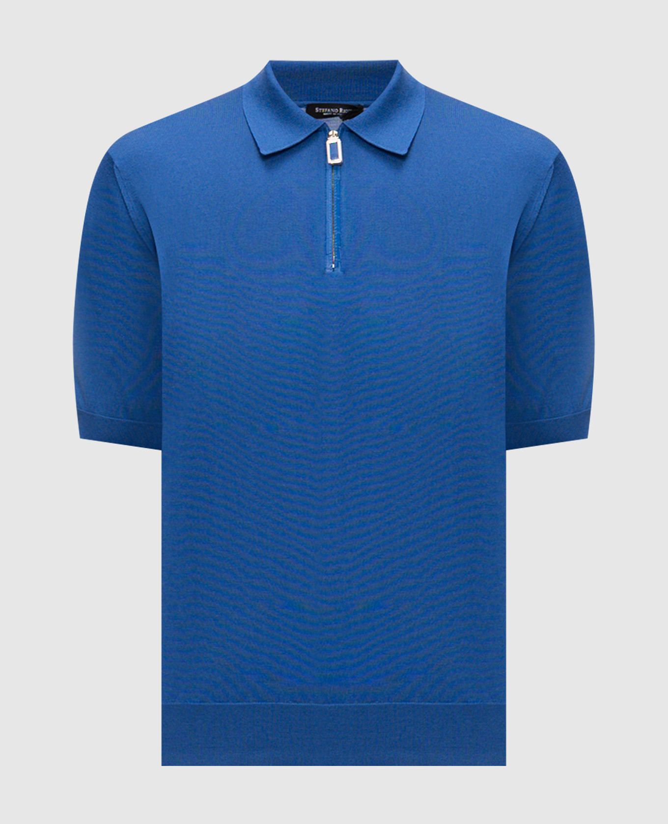 Синее поло из шелка