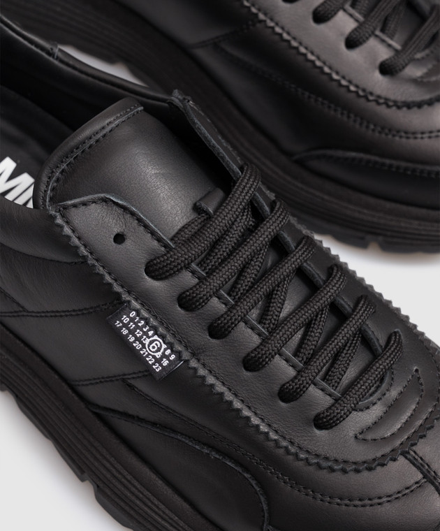 Maison Margiela MM6 Дитячі чорні шкіряні кросівки 839183640 зображення 5