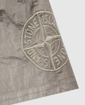 Stone Island Детские шорты цвета хаки с вышивкой эмблемы L1S16B100001S00431012