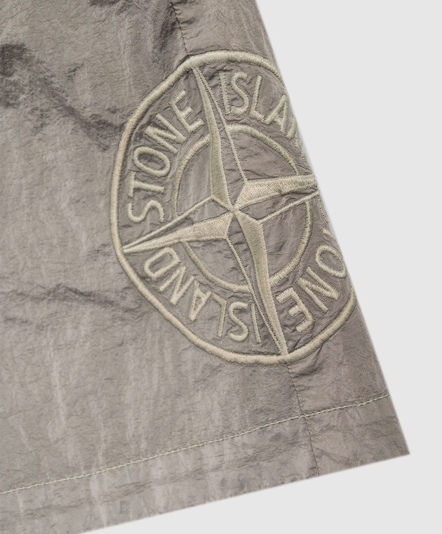 Stone Island Детские шорты цвета хаки с вышивкой эмблемы L1S16B100001S00431012 изображение 3