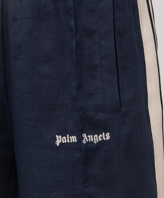 Palm Angels Синие шорты из льна PMCB05CS26FAB001 изображение 5