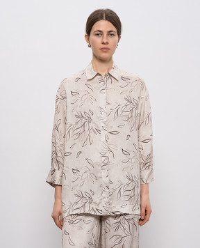 Peserico Бежева блуза в принт A0640104742