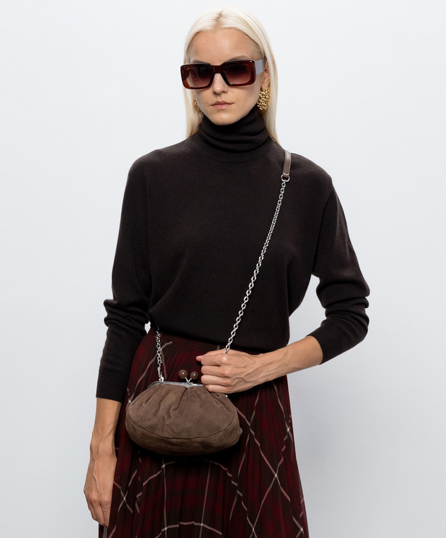 Max Mara Weekend Коричневая замшевая сумка KAVALOIS WKAVALOIS изображение 2