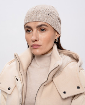 Peserico Бежева шапка з вовною альпаки S36208F039252A