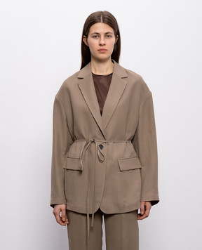 Brunello Cucinelli Коричневий жакет з льоном MH1267591