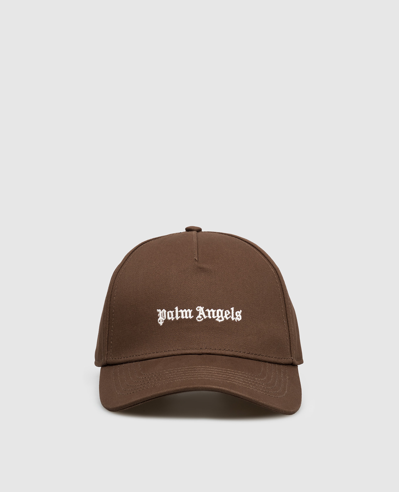 Коричневый кепка с вышивкой логотипа
