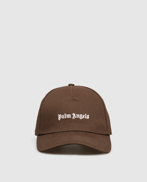Palm Angels Коричнева кепка з вишивкою логотипа PMLB104S26FAB004