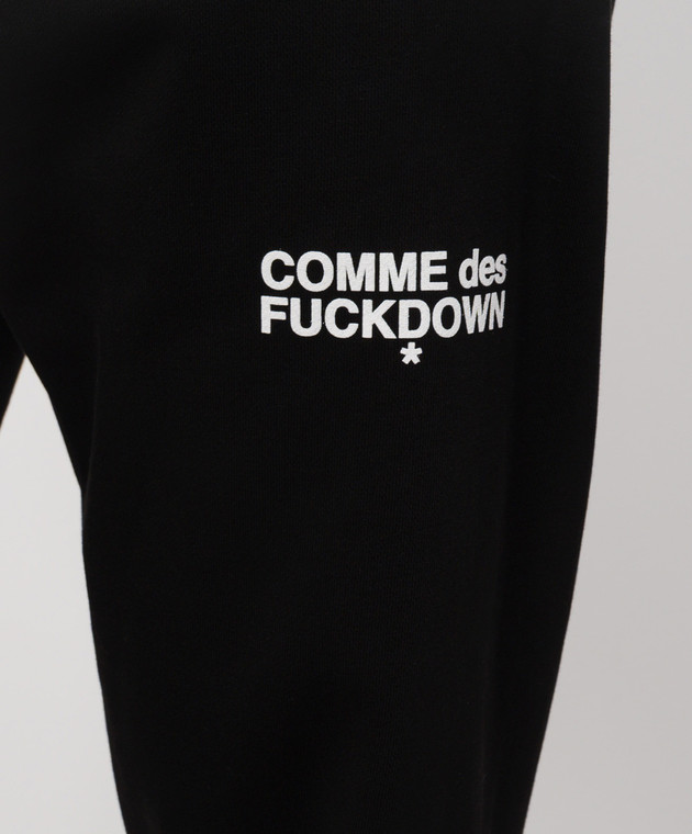 Comme des Fuckdown Черные джоггеры с принтом логотипа FMS6CFABM01914 изображение 5