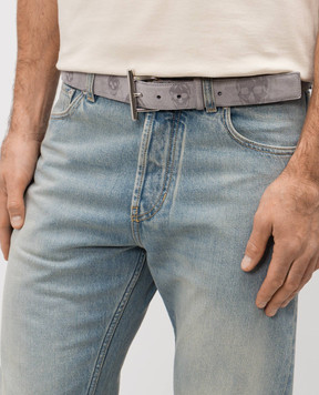 Alexander McQueen Сірий замшевий ремінь в принт 8052051AAWJ