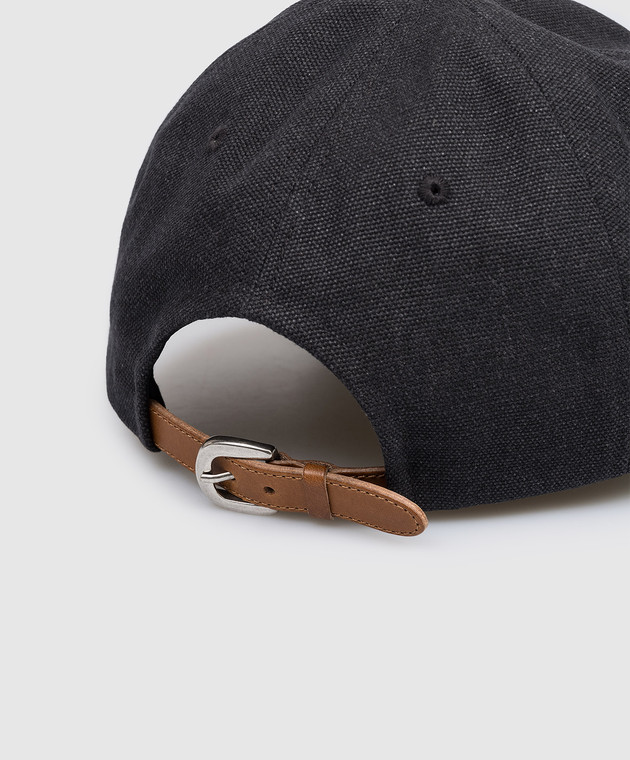 Premiata Черная кепка с вышивкой эмблемы BALL07 изображение 4