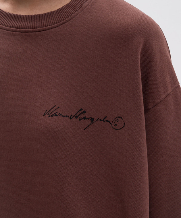 Maison Margiela MM6 Коричневий світшот з принтом логотипа S52GU0260M25025 зображення 5