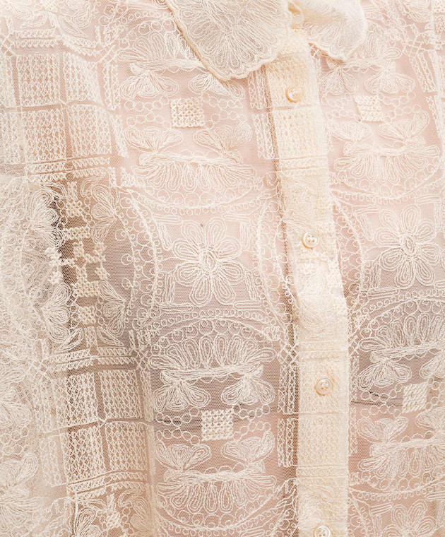 Ermanno Scervino Бежева блуза з вишивкою D482K731UCX зображення 5