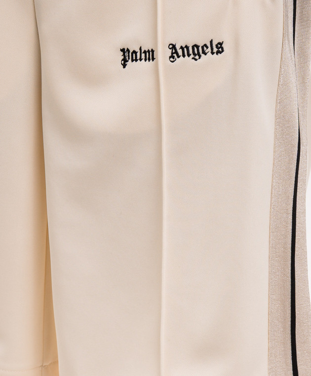 Palm Angels Бежевые шорты с вышивкой логотипа PMCL009S26FAB001 изображение 5