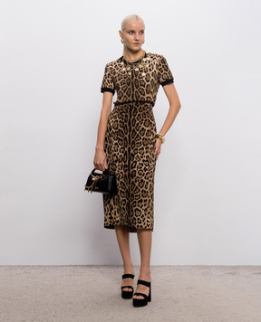 Dolce&Gabbana Футболка в леопардовий принт з нашивкою логотипа F8N08TFS78S