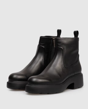 Santoni Чорні шкіряні черевики з логотипом WTEW71899SMONDYL
