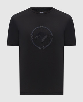 Stefano Ricci Чорна футболка з вишивкою емблеми MNH6105050DJ0011