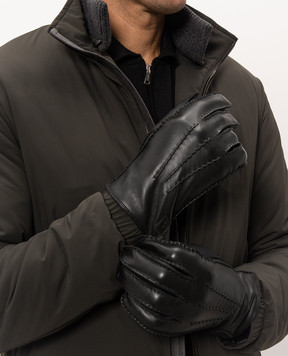 Trussardi Черные кожаные перчатки E302X000003NMG001L40