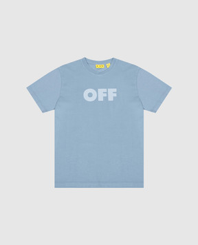 Off-White Дитяча блакитна футболка з принтом логотипа Off 44GAA001S26J009