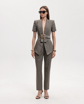 Balmain Штани кольору хакі GF0PN190CG65
