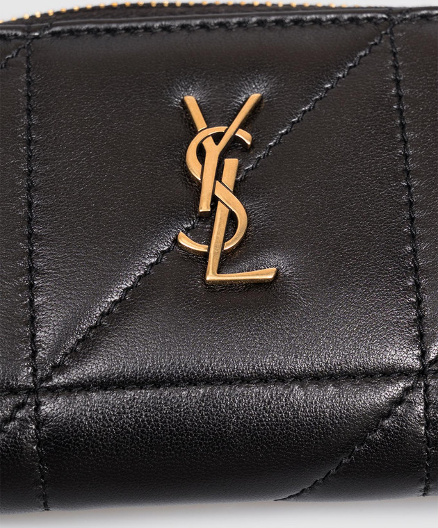 Saint Laurent Черный кожаный кошелек JAMIE 863317AAG7X изображение 4