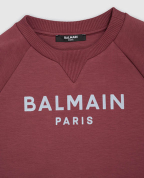 Balmain Дитячий бордовий світшот BZ4I50Z37281214