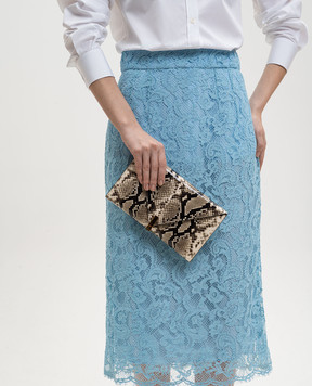 Giuseppe Zanotti Бежевый кожаный лакированный клатч-конверт Borse EB60004