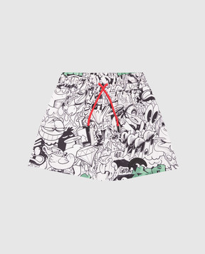 Sprayground Дитячі білі шорти Create Your World SPY1416