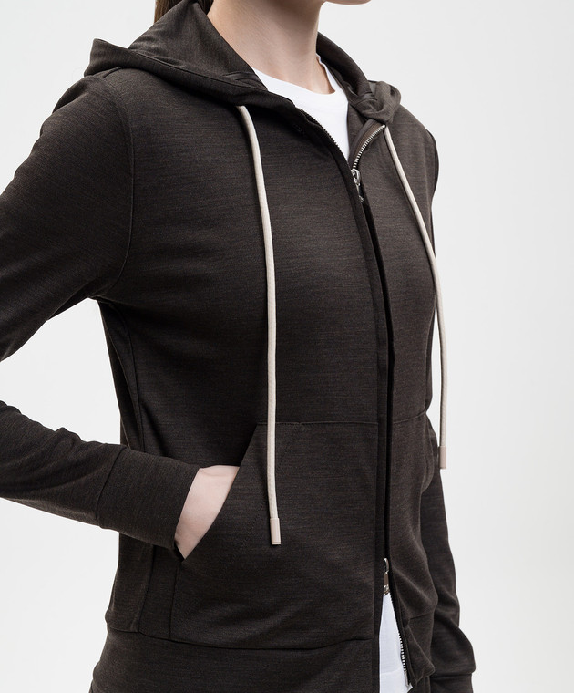 Marco Pescarolo Коричневая спортивная куртка Miked из шерсти MIKEDD53Y19 изображение 5