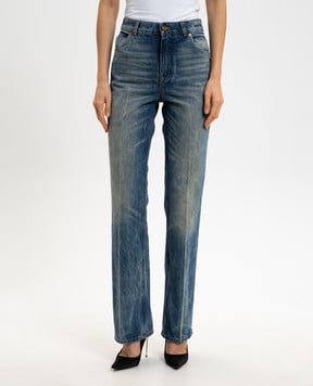 Balmain Сині джинси з ефектом потертості GF1MI070DG10