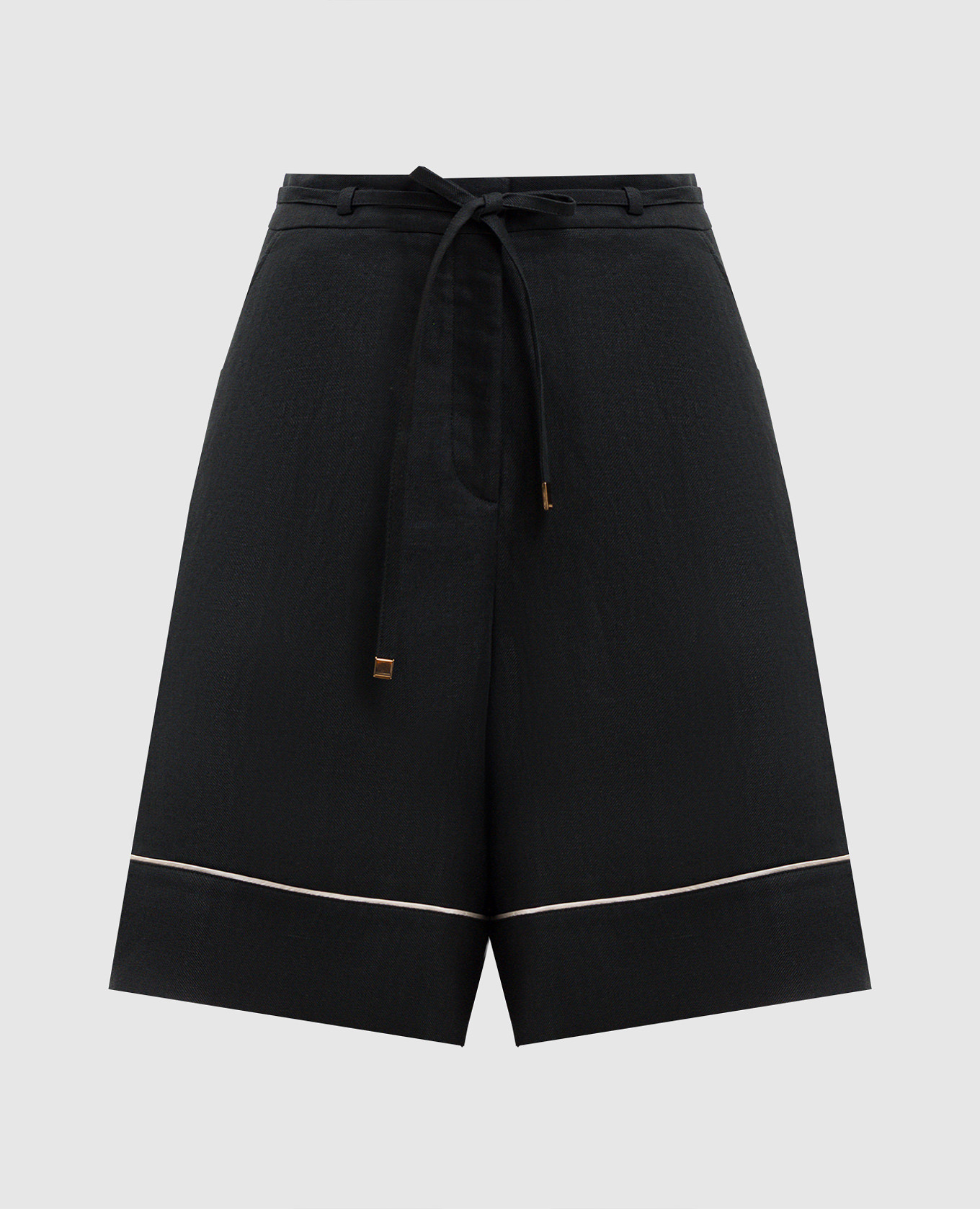 Черные бермуды из льна