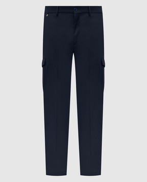 Stefano Ricci Синий карго с шерстью M1T6100140WPAK1U