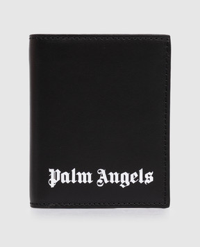 Palm Angels Чорне шкіряне портмоне з контрастним логотипом PMNC024S26LEA001m