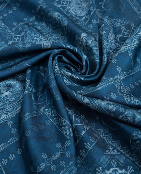 Momoni Синя хустка із шовку в принт MOSC001MO52A