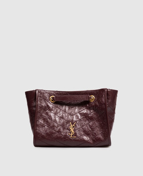 Saint Laurent Бордова шкіряна сумка-тоут NIKI 8726800EN07
