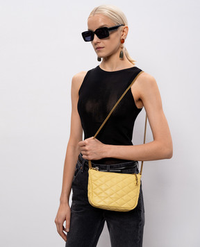 Saint Laurent Желтая кожаная стеганная сумка 8631621EL07