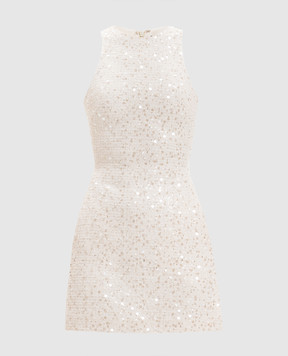 David Koma Твідова сукня міні кольору айворі в паєтки RE26DK78D