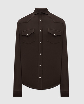 Brunello Cucinelli Коричневая рубашка ME8546666