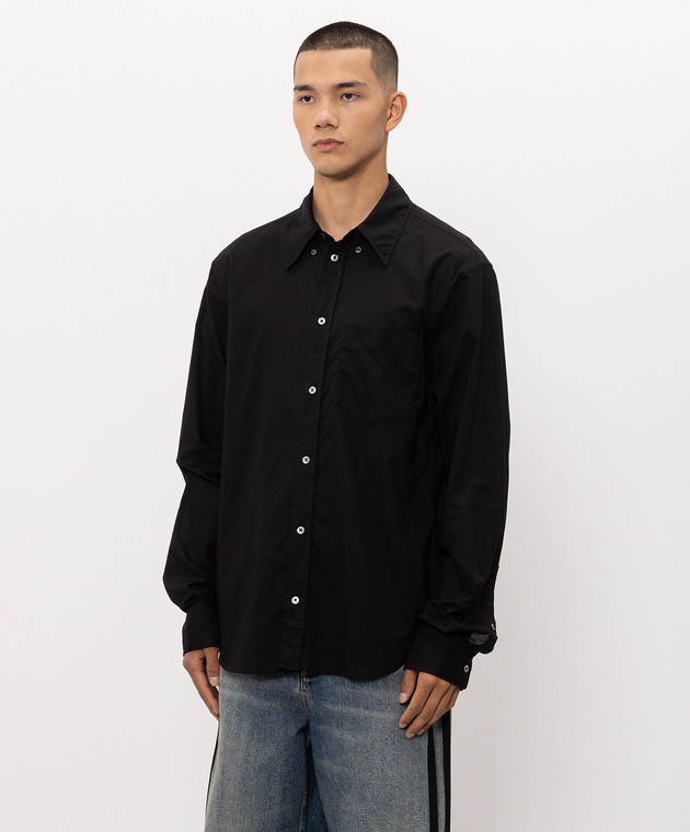 Ann Demeulemeester Чорна сорочка Wessel з вишивкою монограми B0014309FA026 зображення 3
