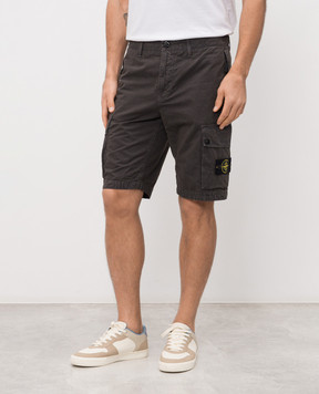 Stone Island Коричневі шорти карго з патчем логотипа L1S15L100019S00WA