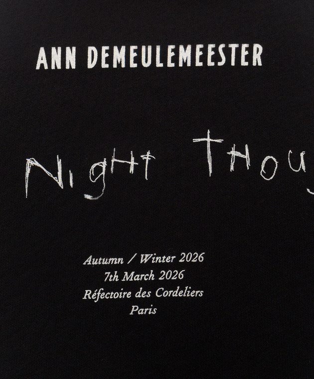 Ann Demeulemeester Чорний лонгслів з написом Dear Night Thoughts B0014553FA206 зображення 5